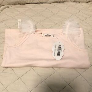 Pink Tank Top with Tulle Straps